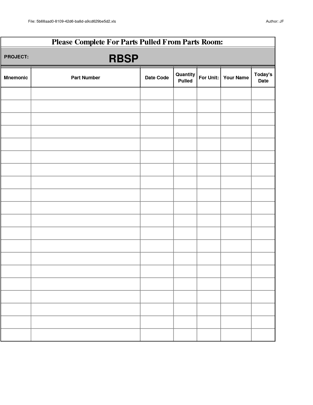 Key Sign Out Sheet 29 Of Key Control Log Template