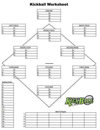 Kickball Roster Template forms