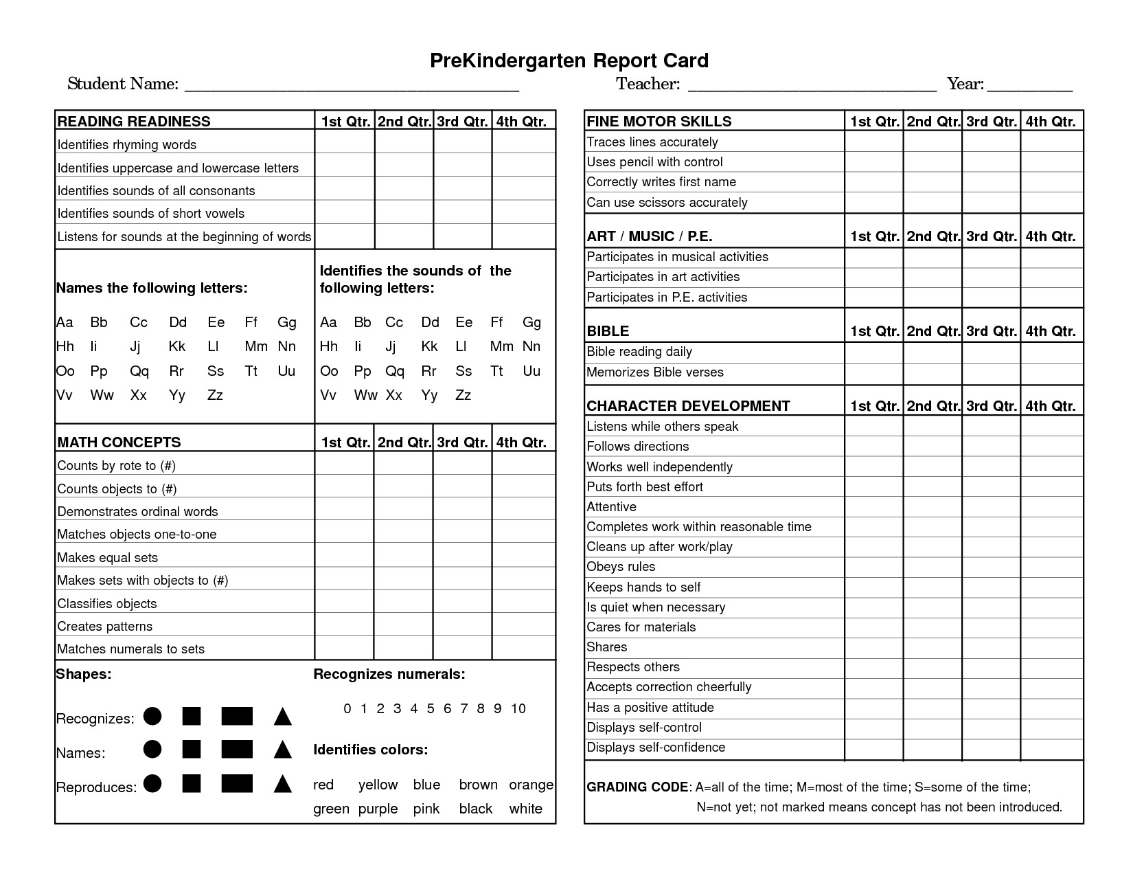 Kindergarten Report Card Template Preschool Progress Report Template Childcare
