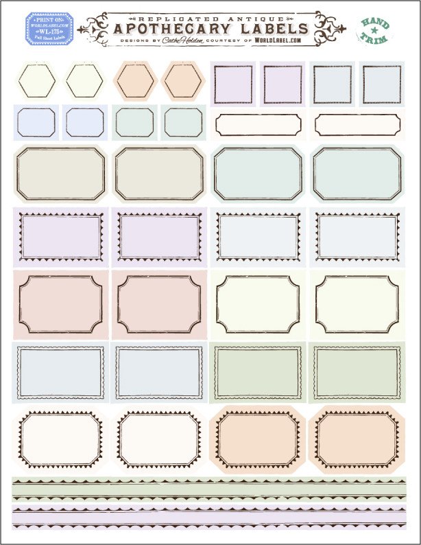 Label Templates Free Download ornate Apothecary Blank Labels by Cathe Holden