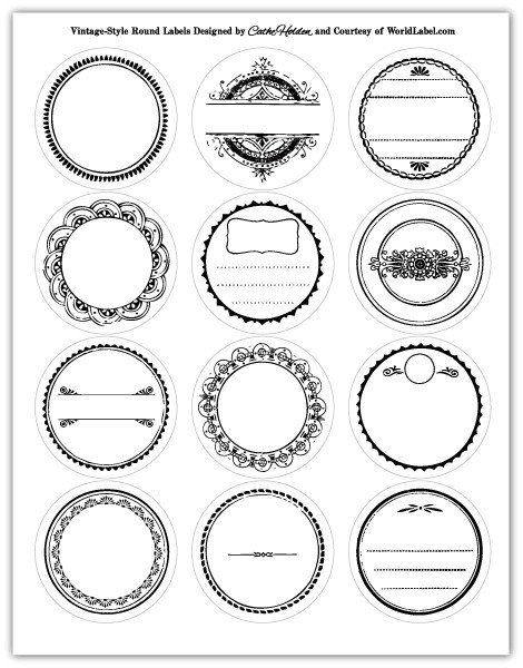 Labels for Jars Template Round Labels In A Vintage Style Design