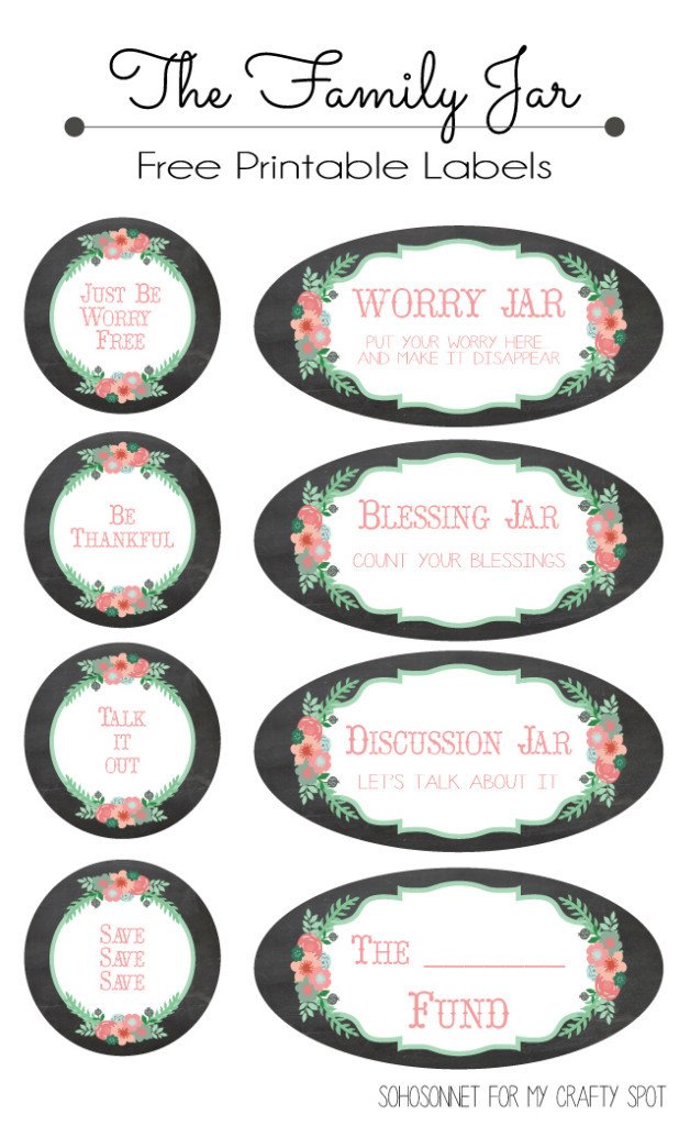 Labels for Jars Template the Family Jar My Crafty Spot Contributor Post