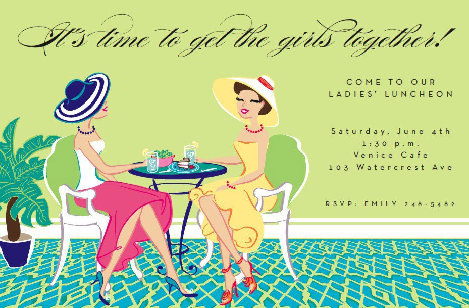 Ladies Luncheon Images Quick View Zmw1 208 &quot;lunch Girls Invitation&quot;