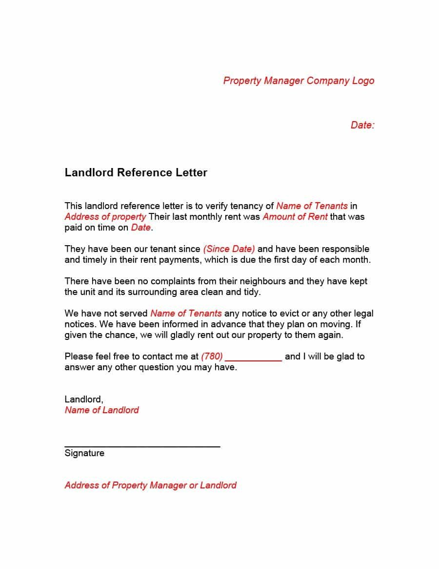 Landlord Reference Letter Sample 40 Landlord Reference Letters & form Samples Template Lab Landlord Reference Letter Sample 40 Landlord Reference Letters & form Samples Template Lab