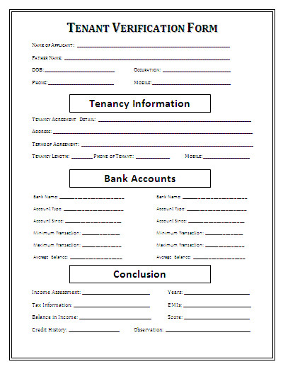 Landlord Verification form Template Landlord Verification form