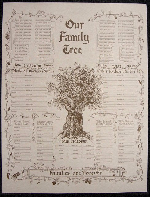 Large Family Tree Templates Family Tree Chart Parchment – Stevenson Genealogy