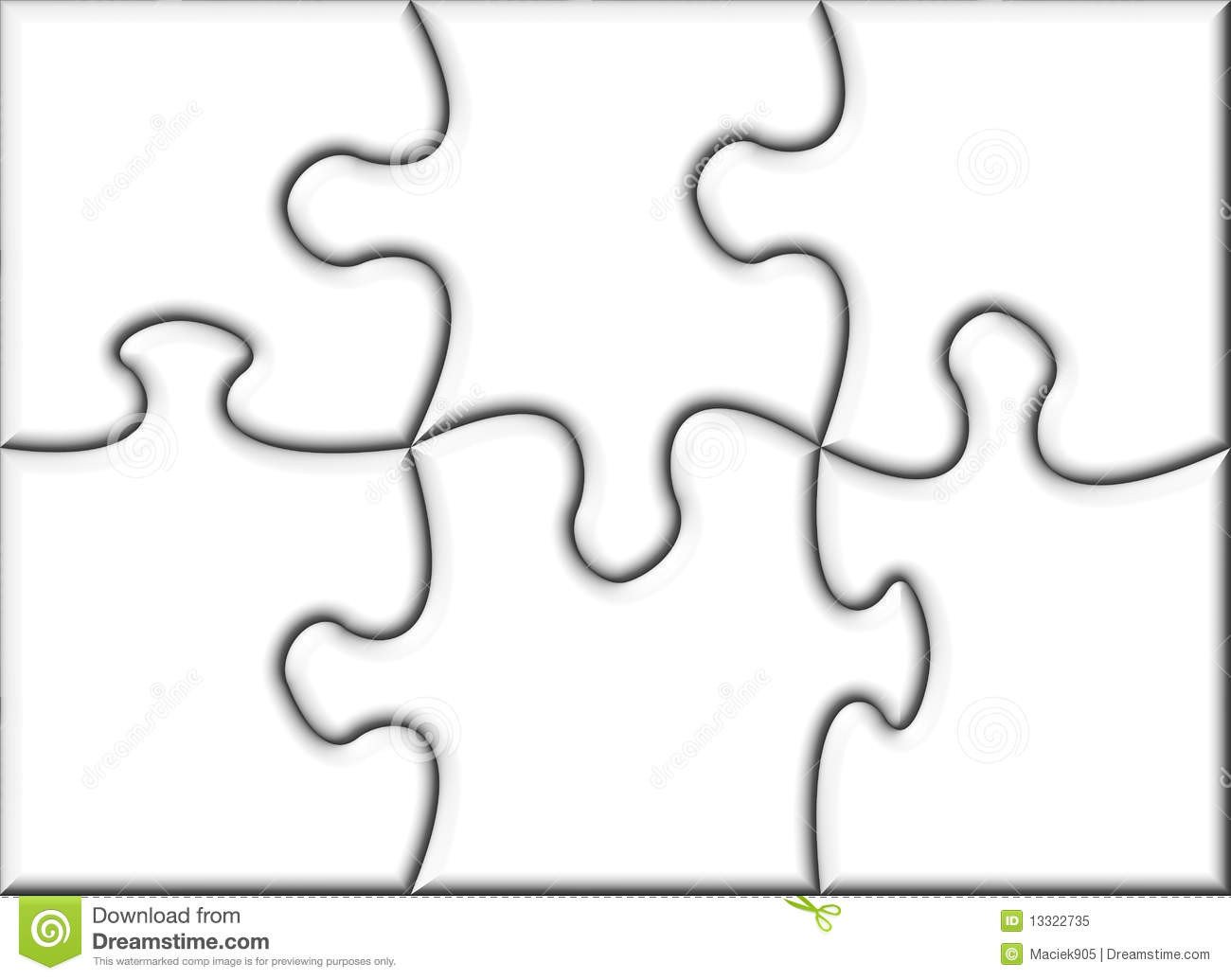 Large Puzzle Piece Template Beautiful Blank Transparent Jigsaw Puzzle Stock