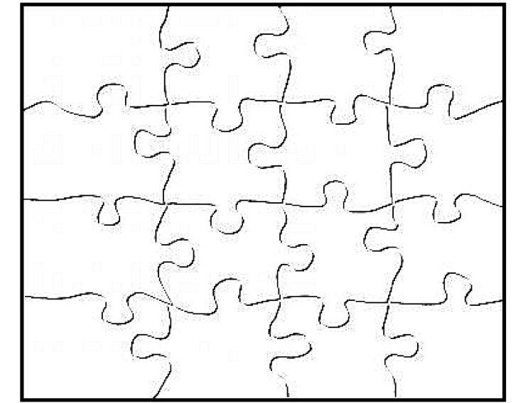Large Puzzle Piece Template Inovart 16 Piece Blank Puzzle 4" X 5 1 2" White 12