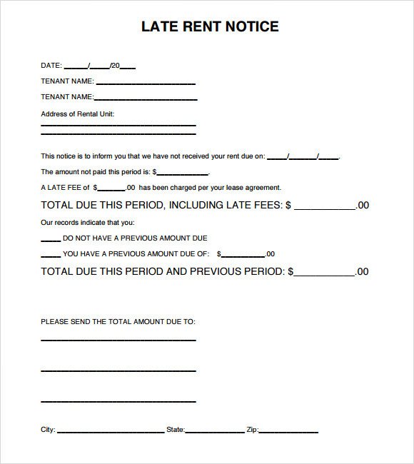 Late Rent Notice Template Late Rent Notice Template 8 Download Free Documents In Pdf