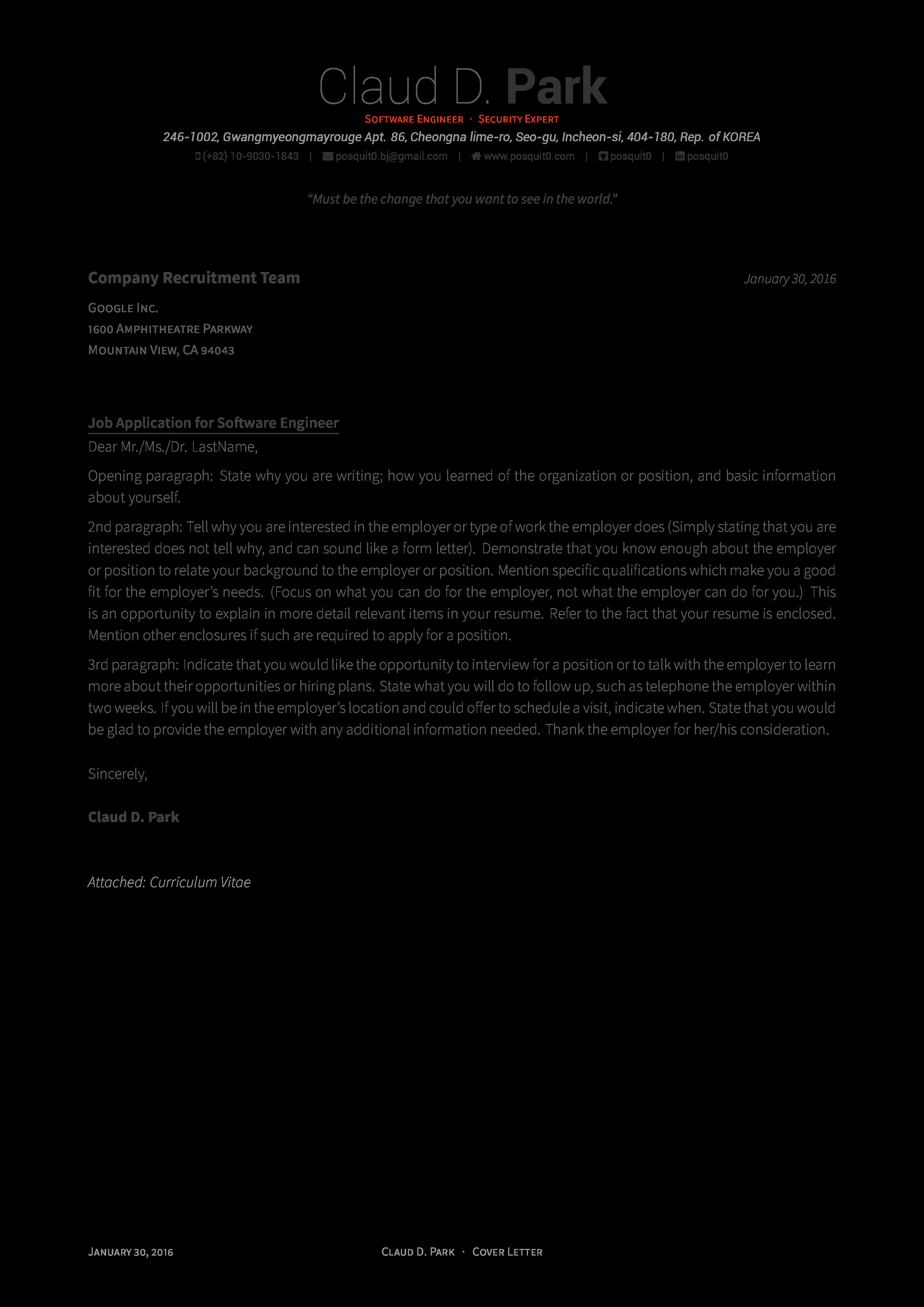 Latex Cover Letter Template Github Posquit0 Awesome Cv Awesome Cv is Latex Template