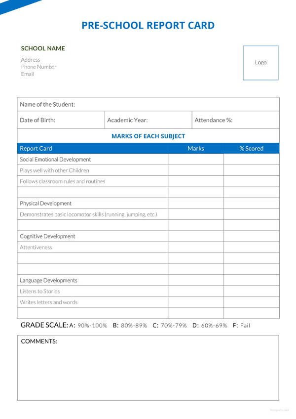 Lausd Report Card Template 17 Report Card Templates Free Sample Example format
