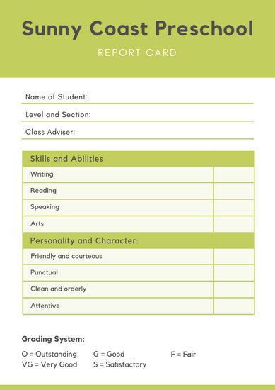 Lausd Report Card Template Customize 9 033 Report Card Templates Online Canva