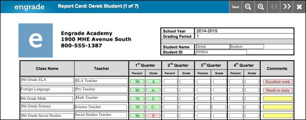 Lausd Report Card Template Edit Student Report Cards – Engrade Pro