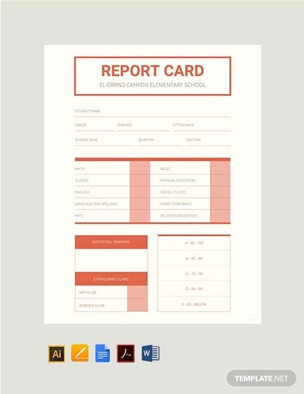 Lausd Report Card Template Free Blank Report Card Template Download 334 Reports In