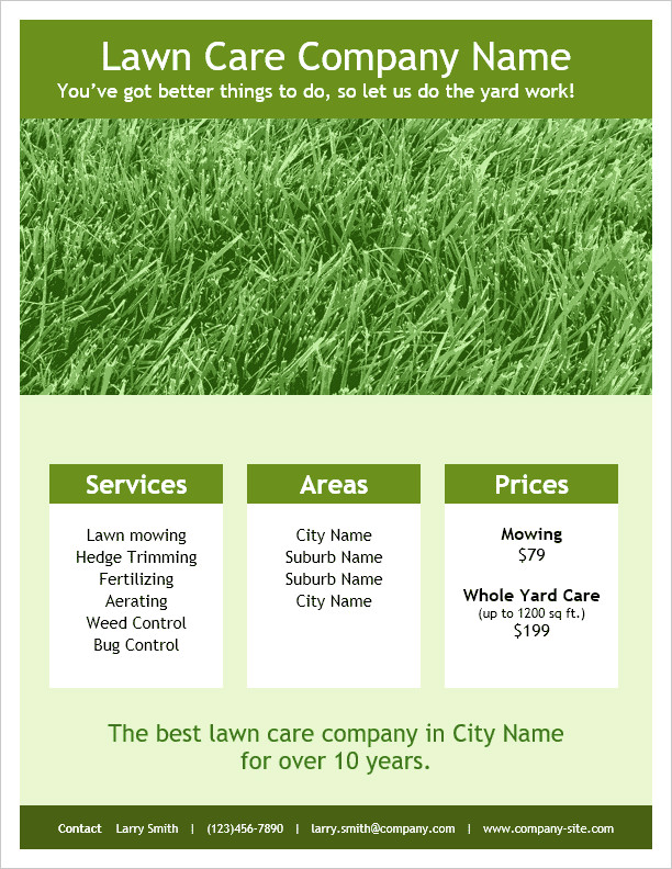 Lawn Care Flyers Template Lawn Care Flyer Template for Word