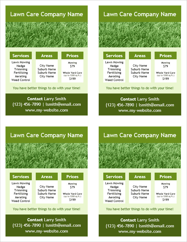 Lawn Care Flyers Template Lawn Care Flyer Template for Word