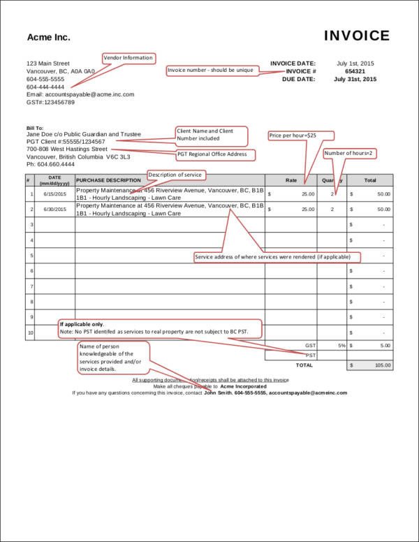 Lawn Care Invoice Template 9 Lawn Care Invoice Samples Pdf Excel Word