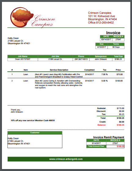 Lawn Care Invoice Template Invoice Template for Lawn Services How to Leave Invoice