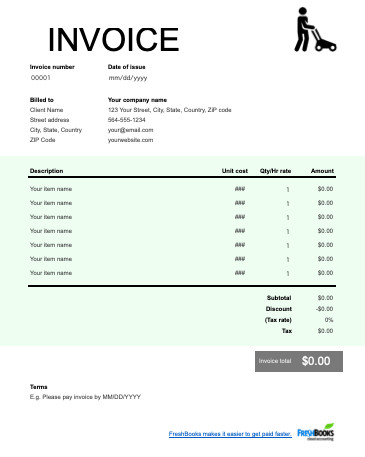 Lawn Care Invoice Template Lawn Care Invoice Template Free Download