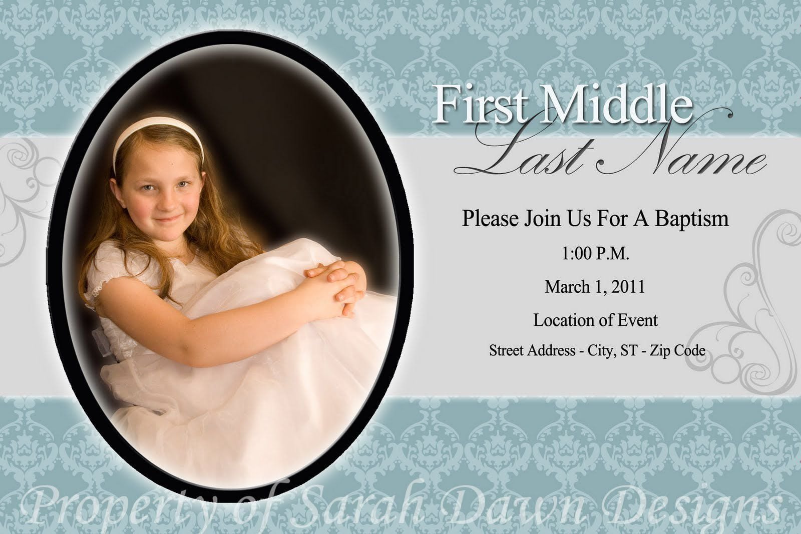 Lds Baptism Announcement Template Free Lds Baptism Invitation Template Free