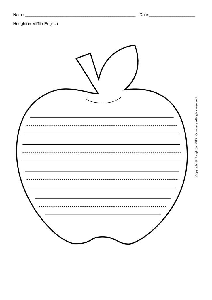 Leaf Template with Lines Apple Printables