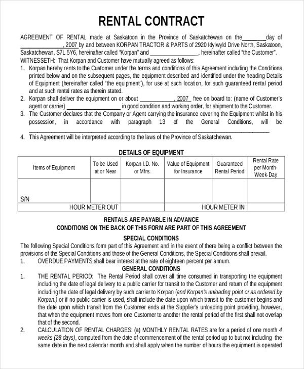 Lease Agreement Template Pdf 15 Rental Contract Templates Pdf Google Docs Word