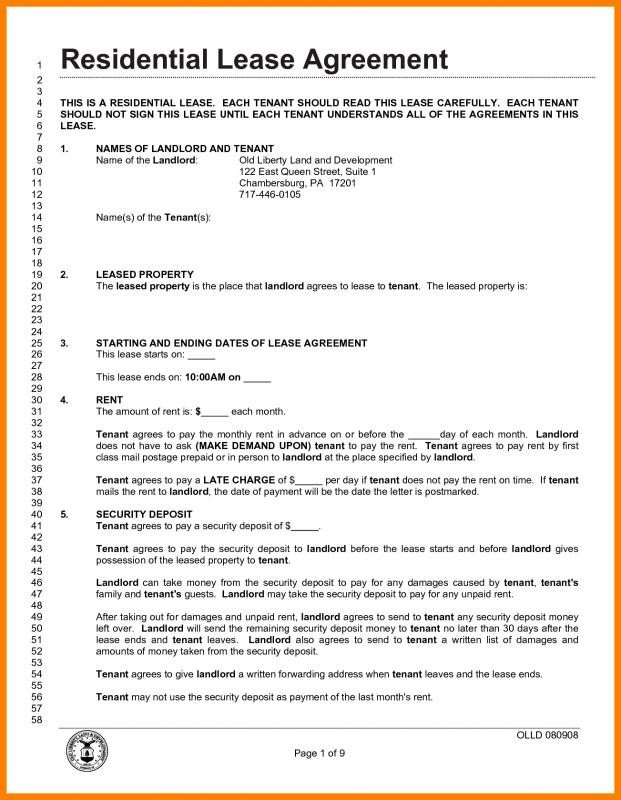 Lease Agreement Template Pdf Lease Agreement Pdf