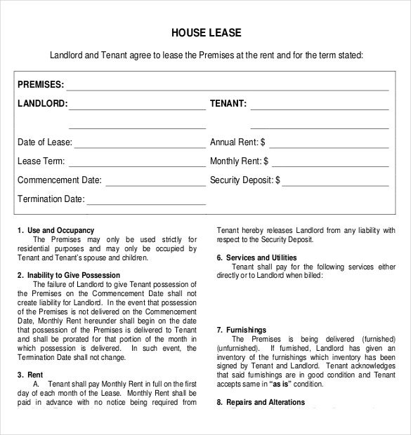 Lease Agreement Template Pdf Rental Agreement Template – 21 Free Word Pdf Documents
