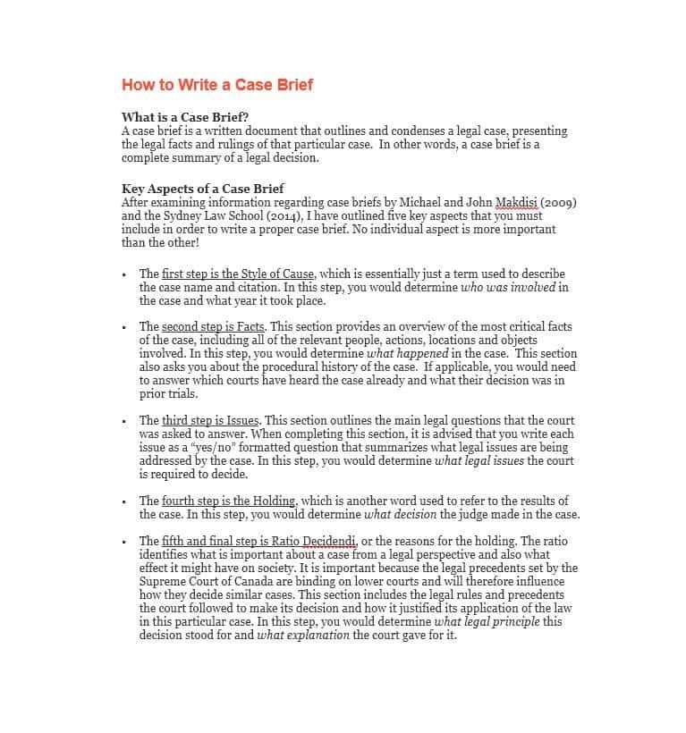 Legal Brief Template Word 40 Case Brief Examples & Templates Template Lab