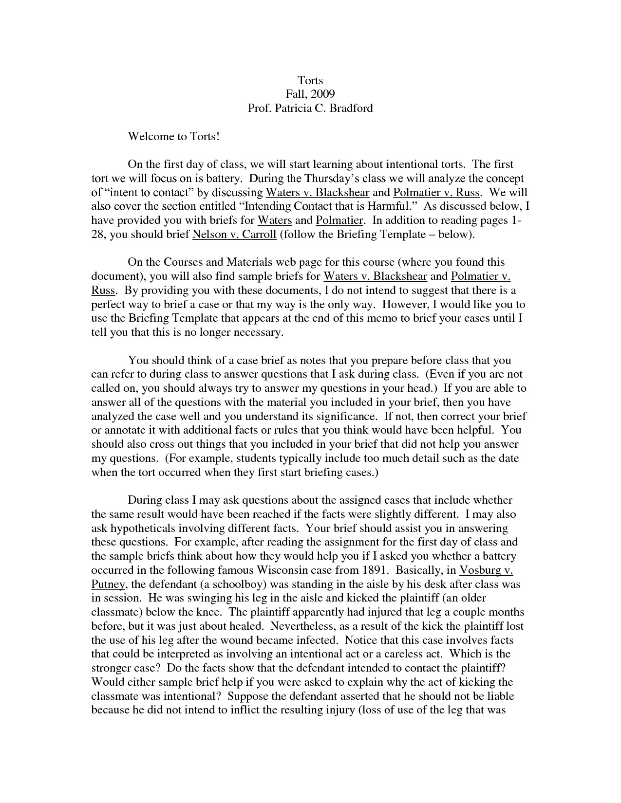 Legal Brief Template Word Case Brief Template