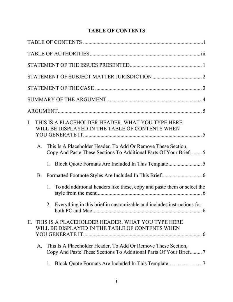 Legal Brief Template Word Download An Appellate Brief Template for Microsoft Word