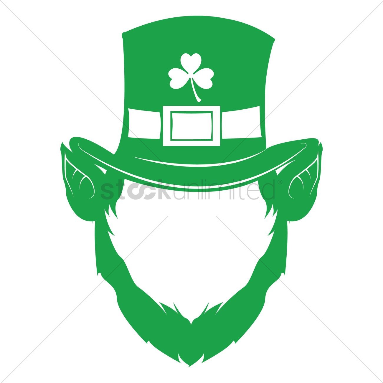 Leprechaun Hat and Beard Template Leprechaun Face with Hat and Beard Vector Image