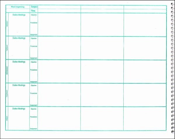 Lesson Plan Book Template Printable Free Lesson Plan Book Template