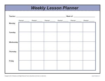 Lesson Plan Book Template Printable Weekly Multi Period Lesson Plan Template Secondary