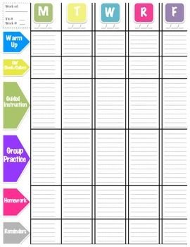 Lesson Plan Book Template Printable Weekly Planner Template for Teachers