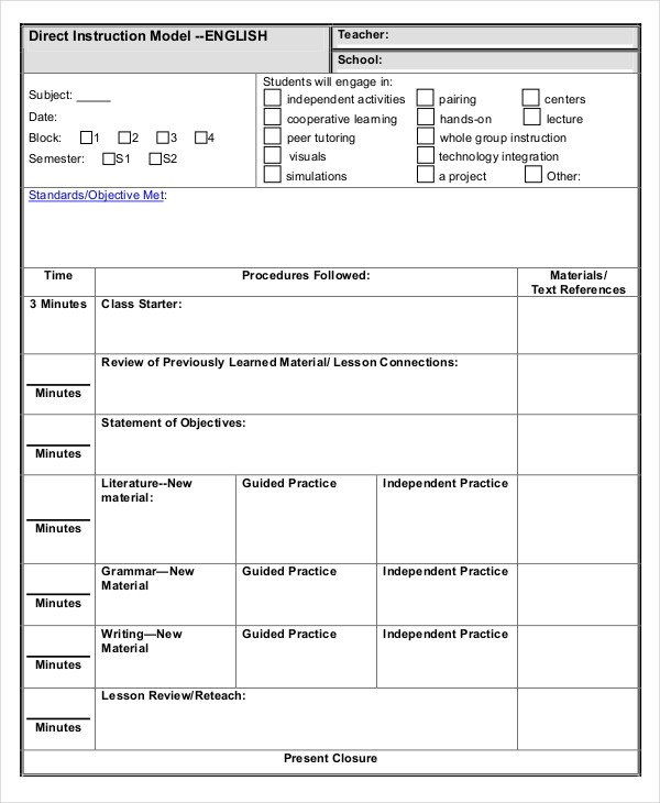 Lesson Plan Template High School Lesson Plan Template 22 Free Word Pdf Documents