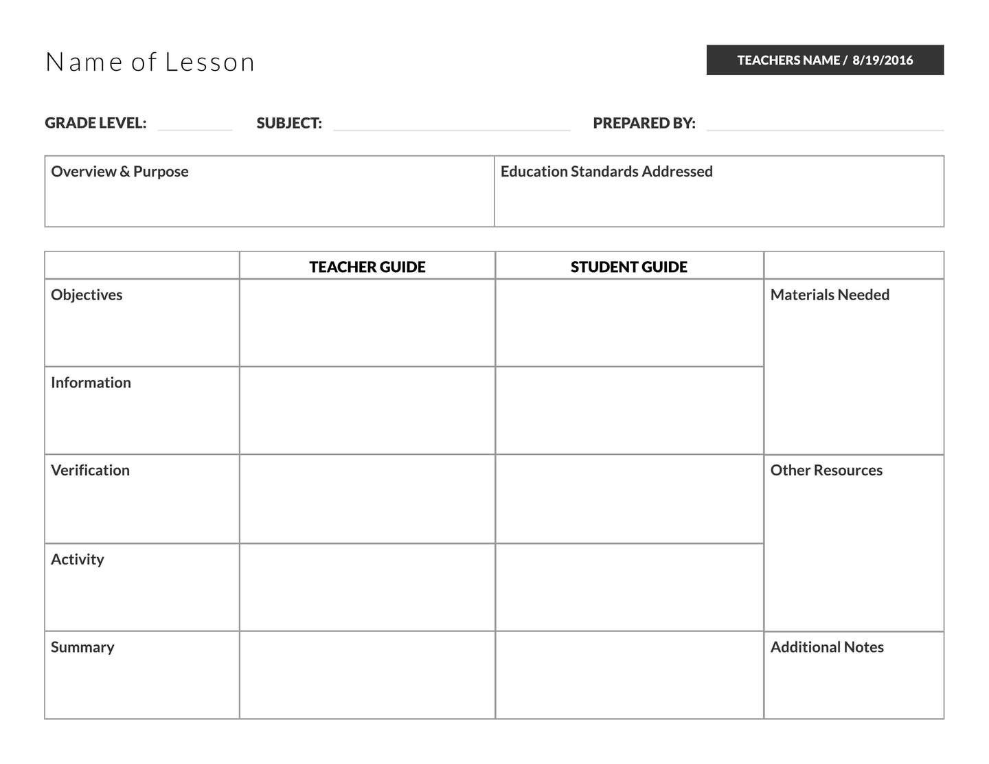 Lesson Plan Templates Free 5 Free Lesson Plan Templates &amp; Examples Lucidpress