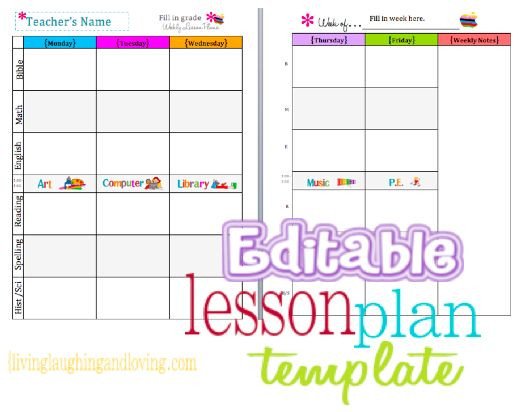 Lesson Plan Templates Free Cute Lesson Plan Template… Free Editable Download