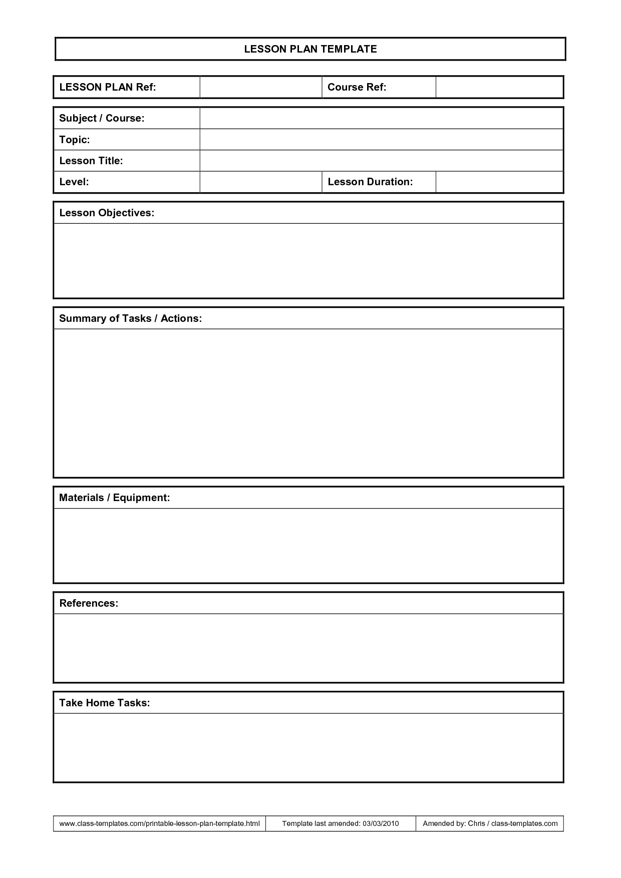 Lesson Plans Template Elementary Lesson Plan Template … Teaching Ideas