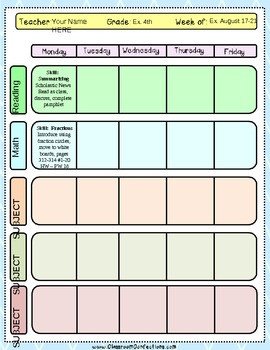 Lesson Plans Templates Free Free Editable Lesson Plan Template by Elementary Lesson