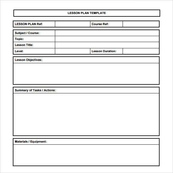 Lesson Plans Templates Free Sample Printable Lesson Plan Template 6 Free Documents