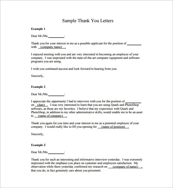 Letter Of Appreciation Templates 27 Sample Thank You Letters for Appreciation Pdf Word