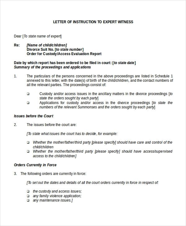 Letter Of Instructions Template Letter Of Instruction Template 9 Free Word Pdf
