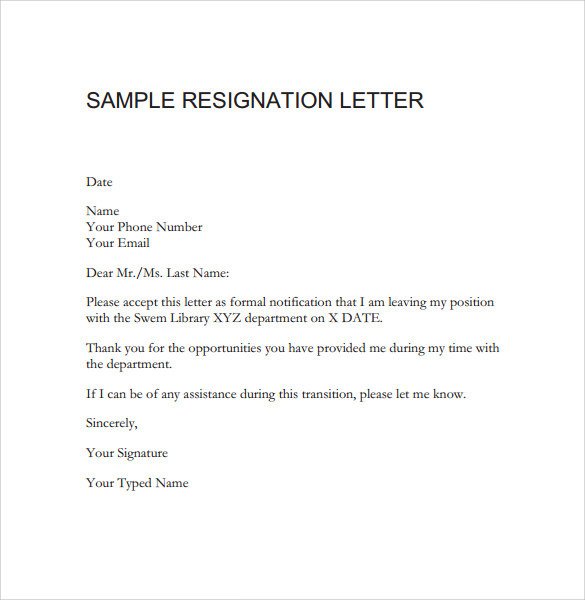Letter Of Resignation Teacher Free 10 Teacher Resignation Letter Templates In Word
