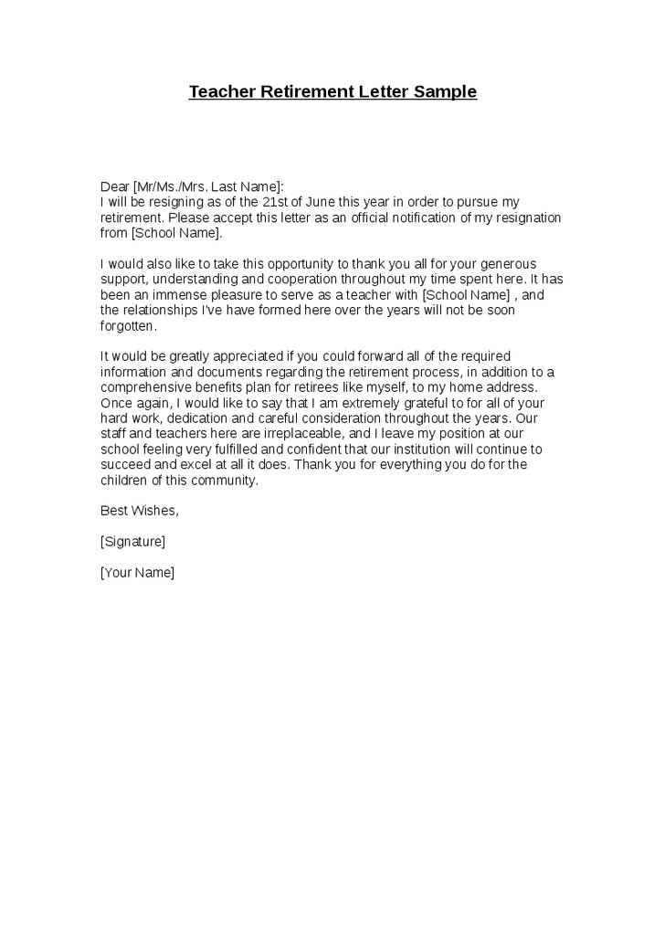 Letter Of Resignation Teacher Resignation From Teaching Position Sample Letter Google