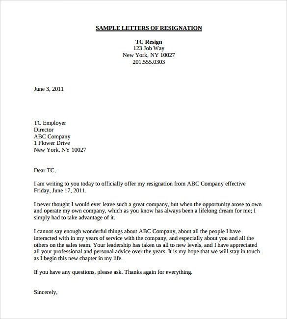 Letter Of Resignation Teacher Teacher Resignation Letter 10 Download Documents In Pdf