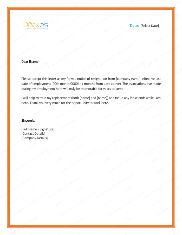 Letter Of Resignation Template Word 5 Resignation Letter Templates to Write A Professional