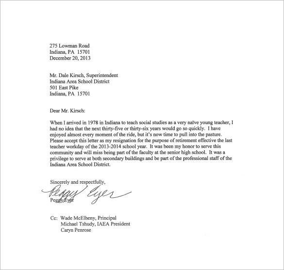 Letters Of Resignation Template Free 14 School Resignation Letter Samples &amp; Templates In