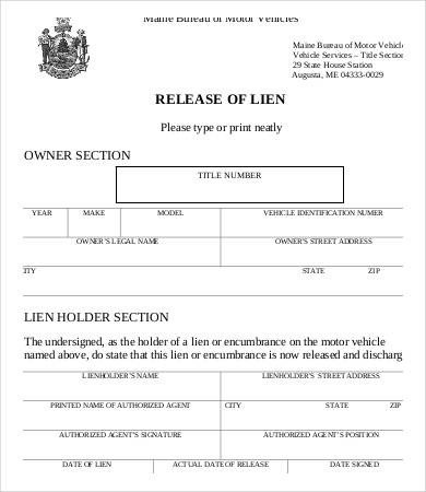 Lien Release Letter Template Lien Release form 8 Free Word Pdf Documents Download