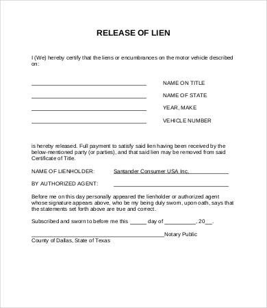 Lien Release Letter Template Lien Release form 8 Free Word Pdf Documents Download